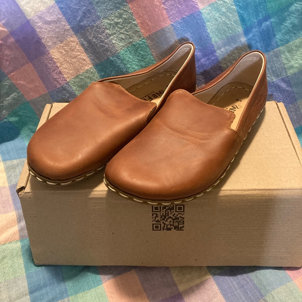 Brown Leather Nefes Shoes